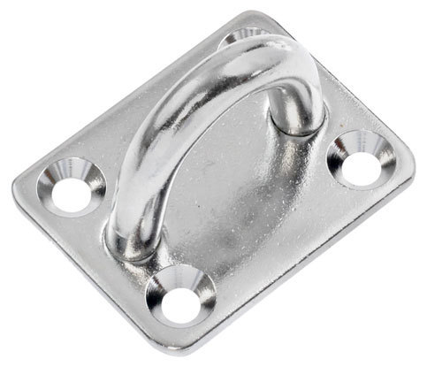 Pad Eye Rectangle Plate 8mm stainless steel (suitable for shade sails)