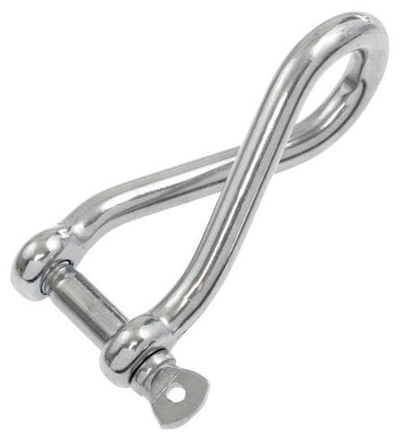 Dee shackle 8mm Twisted long stainless steel