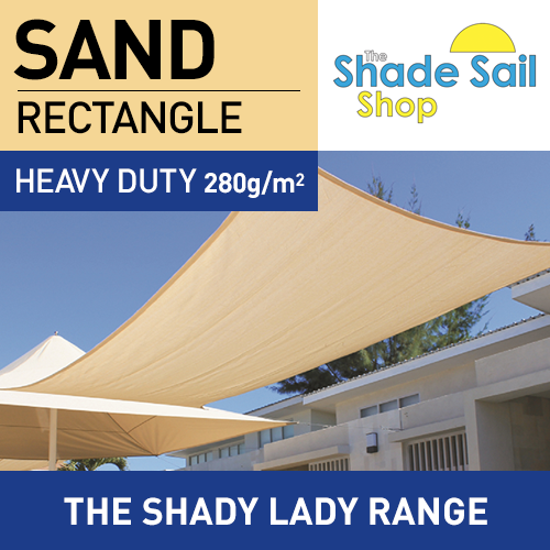 2 m x 3 m Rectangle SAND The Shady Lady Shade Sail Range
