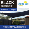 2 m x 2.5 m Rectangle BLACK The Shady Lady Shade Sail Range