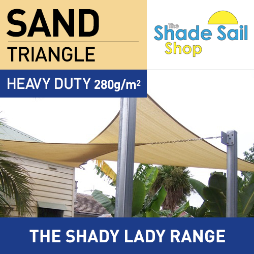 2 x 2 x 2m SAND Triangle The Shady Lady Range 95% UV