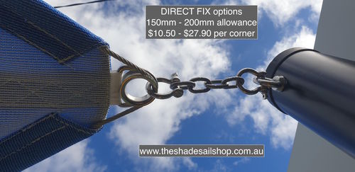 DIRECT FIX 10mm Set - 10mm Dee x2 + 6mm chainlinks x5 - 200mm allowance