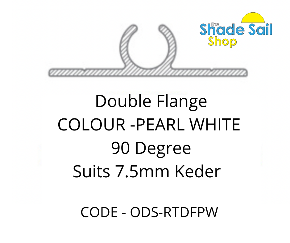 90° Rope Track - Double Flange - PEARL WHITE - 90 degree