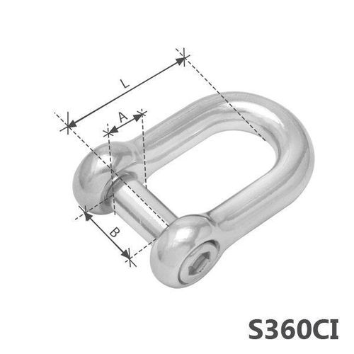 Dee shackle 12mm Hexagonal sink pin BL 4500