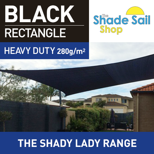 7.5 m x 7.5 m Square BLACK The Shady Lady Range 95% UV