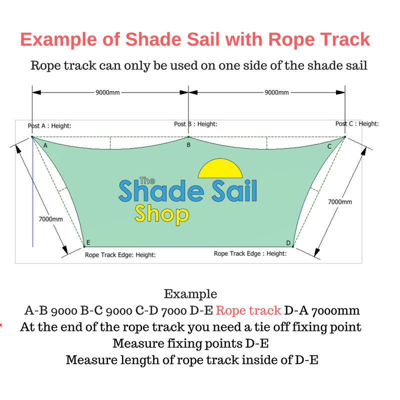 Shade Sail with Rope Track 