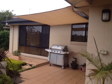 Shady Lady 2.5x2.5m Shade Sail in Sand. Looks great. Thanks Tony for sending in your photo's.\\n\\n9/12/2016 4:57 PM