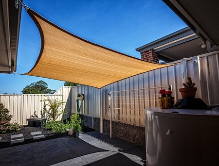 Thanks to John and Sue for this pictures of there installed 3x3m Shady lady Shade sail. Much appreciated and looks great.\\n\\n21/03/2017 12:10 PM