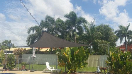 Thanks for Matt and Dot for sending in these pictures of there installed 6.5x Triangle shade sail.\\n\\n4/04/2017 1:59 PM