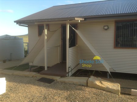 Jerry has used two of our 1.2x2.5 rectangle Shady Lady Range shade sails to try and protect the entrance of his place from the winds and rain. Great job Jerry!\\n\\n7/10/2015 3:43 PM