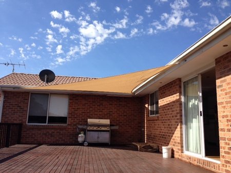 Right Angle Shade Sail 5 m x 5 m x 7.07 Providing some much need protection from the sun in a courtyard.\\n\\n28/08/2014 2:26 PM