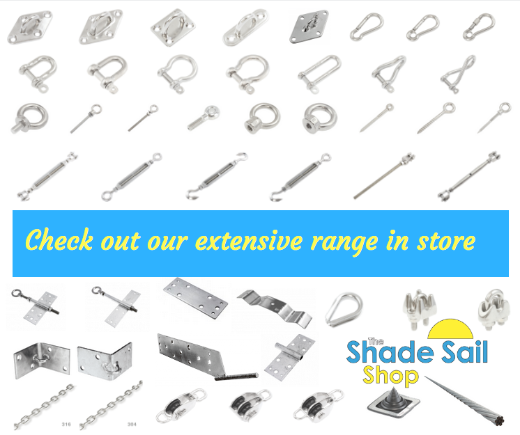 Shade_sail_installation_accessories_corner_brackets_fascia_brackets_turnbuckle_eye_nut_eye_bolt_dee_shackle_chain_rigging_screw_wire_stainless_steel_www.theshadesailshop.com.au